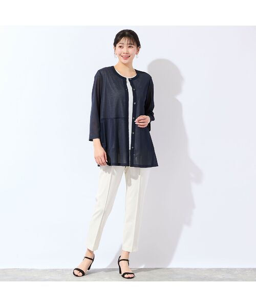 missel / ミゼール カーディガン・ボレロ | 【洗える・L～4Lサイズ】メッシュカーディガン | 詳細7