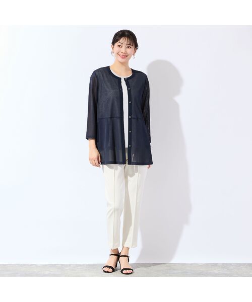 missel / ミゼール カーディガン・ボレロ | 【洗える・L～4Lサイズ】メッシュカーディガン | 詳細8