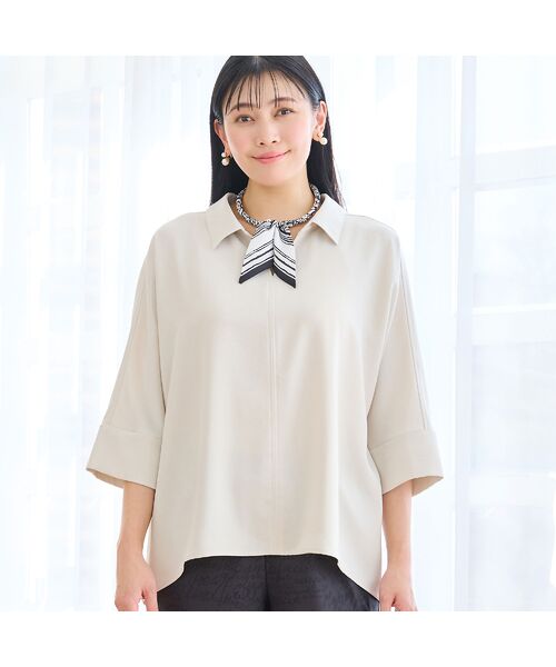 missel / ミゼール シャツ・ブラウス | 【洗える・接触冷感・セットアップ可・3Lサイズあり】スキッパーブラウス | 詳細1