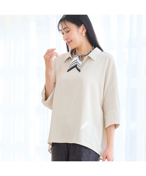 missel / ミゼール シャツ・ブラウス | 【洗える・接触冷感・セットアップ可・3Lサイズあり】スキッパーブラウス | 詳細2