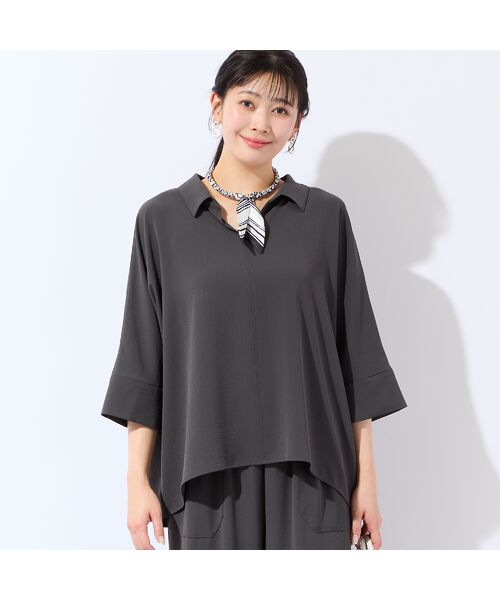 missel / ミゼール シャツ・ブラウス | 【洗える・接触冷感・セットアップ可・3Lサイズあり】スキッパーブラウス | 詳細9