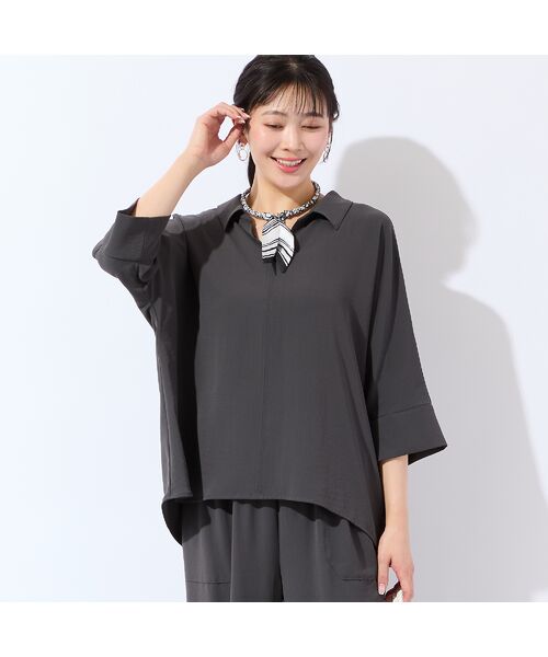 missel / ミゼール シャツ・ブラウス | 【洗える・接触冷感・セットアップ可・3Lサイズあり】スキッパーブラウス | 詳細10