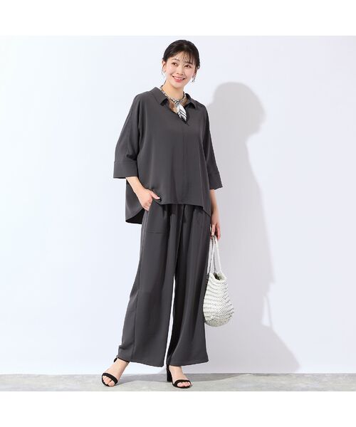 missel / ミゼール シャツ・ブラウス | 【洗える・接触冷感・セットアップ可・3Lサイズあり】スキッパーブラウス | 詳細13