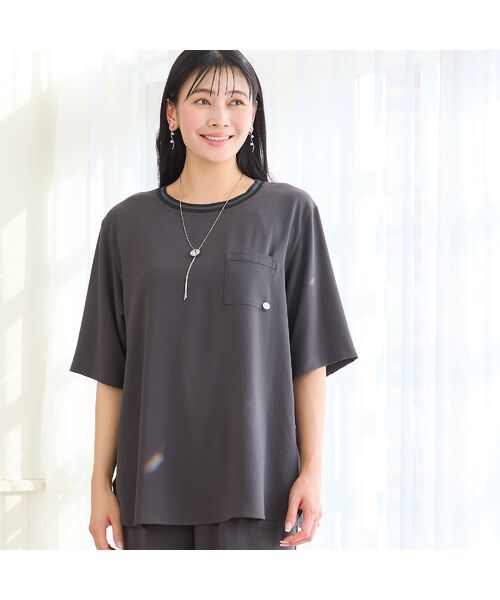 missel / ミゼール シャツ・ブラウス | 【洗える・接触冷感・セットアップ可・3Lサイズあり】胸ポケットつきブラウス | 詳細9