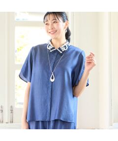 missel / ミゼール シャツ・ブラウス | 【洗える・接触冷感・セットアップ可・L～4Lサイズ】レース襟シャツ
