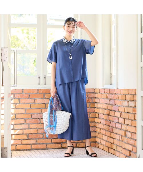 missel / ミゼール シャツ・ブラウス | 【洗える・接触冷感・セットアップ可・L~4Lサイズ】レース襟シャツ | 詳細3