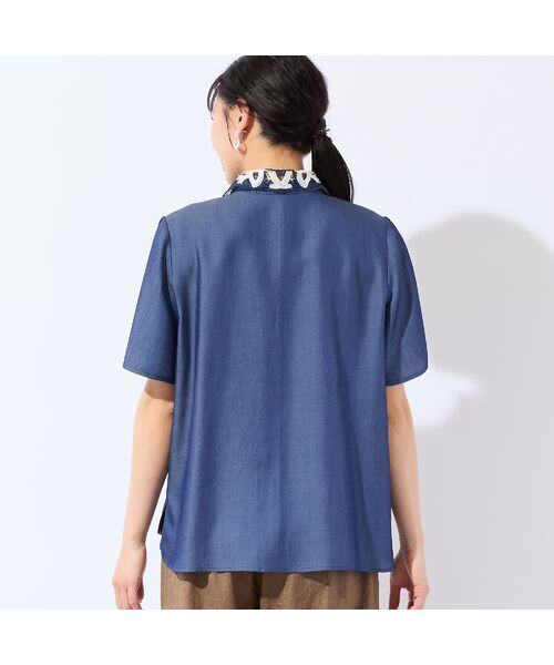 missel / ミゼール シャツ・ブラウス | 【洗える・接触冷感・セットアップ可・L~4Lサイズ】レース襟シャツ | 詳細7