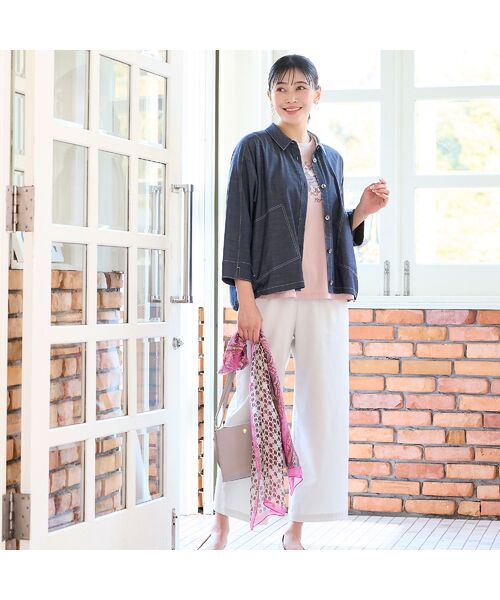 missel / ミゼール その他パンツ | 【洗える・L～4Lサイズ】ピケストレッチセミワイドパンツ | 詳細6