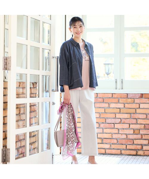 missel / ミゼール その他パンツ | 【洗える・L～4Lサイズ】ピケストレッチセミワイドパンツ | 詳細7