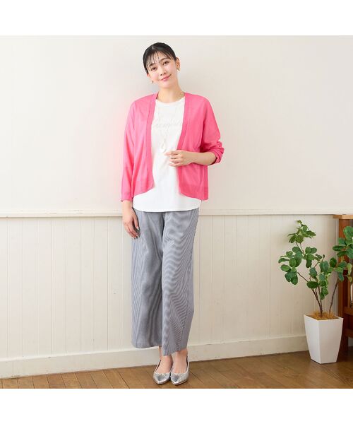 missel / ミゼール その他パンツ | 【洗える・L～4Lサイズ】ピケストレッチセミワイドパンツ | 詳細14