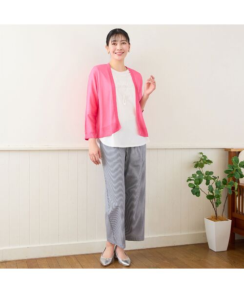 missel / ミゼール その他パンツ | 【洗える・L～4Lサイズ】ピケストレッチセミワイドパンツ | 詳細15