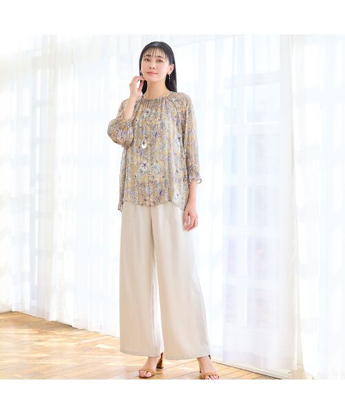 missel / ミゼール その他パンツ | 【洗える・接触冷感・セットアップ可・L～4Lサイズ】イージーワイドパンツ | 詳細4