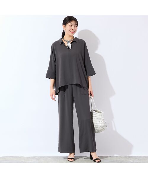 missel / ミゼール その他パンツ | 【洗える・接触冷感・セットアップ可・L～4Lサイズ】イージーワイドパンツ | 詳細14