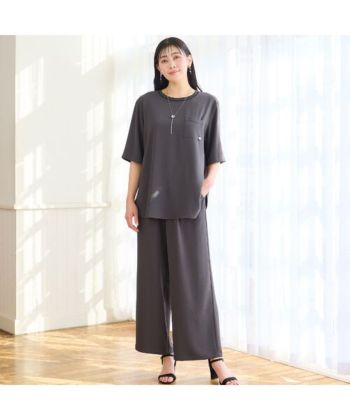 missel / ミゼール その他パンツ | 【洗える・接触冷感・セットアップ可・L～4Lサイズ】イージーワイドパンツ | 詳細15