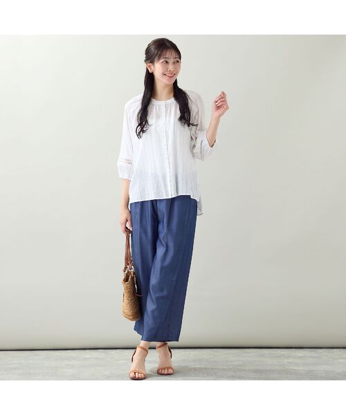 missel / ミゼール ショート・ハーフ・半端丈パンツ | 【洗える・接触冷感・セットアップ可・L～4Lサイズ】サイド切り替えワイドパンツ | 詳細15