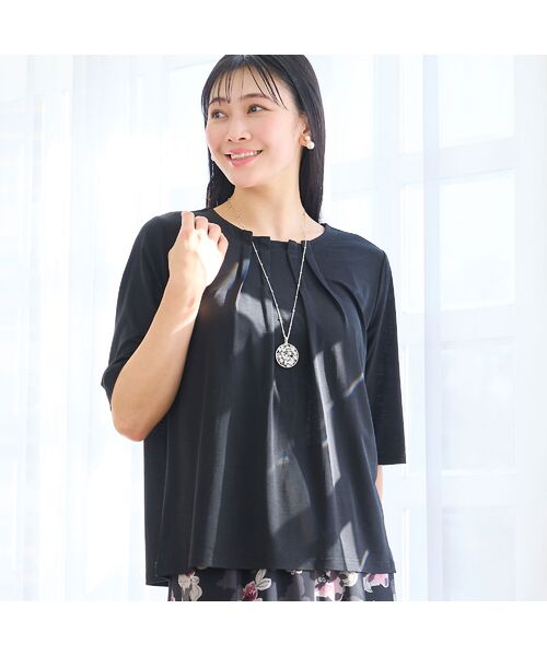 missel / ミゼール カットソー | 【洗える・L～4Lサイズ】フロントタックTシャツ | 詳細1