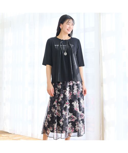 missel / ミゼール カットソー | 【洗える・L～4Lサイズ】フロントタックTシャツ | 詳細2