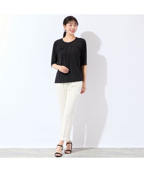 missel / ミゼール カットソー | 【洗える・L～4Lサイズ】フロントタックTシャツ | 詳細7