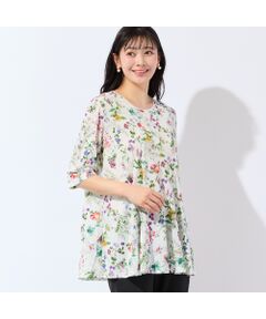 missel / ミゼール カットソー | 【人気デザイン・洗える・L～4Lサイズ】フルーツ柄フレアチュニック