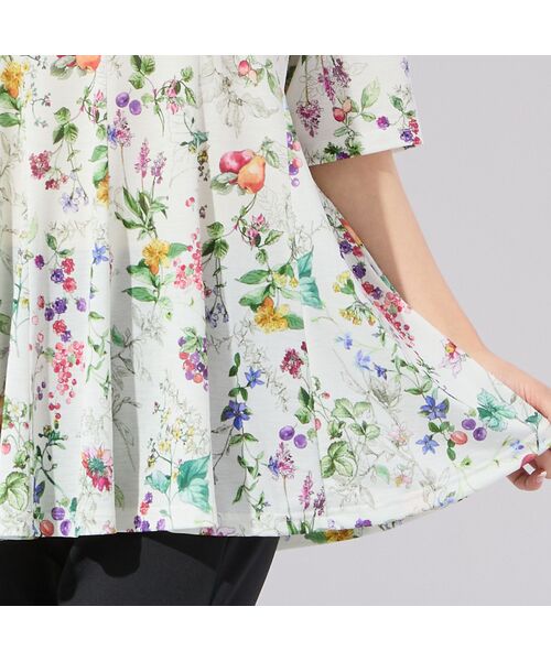 missel / ミゼール カットソー | 【人気デザイン・洗える・L～4Lサイズ】フルーツ柄フレアチュニック | 詳細4