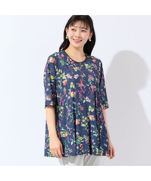 missel / ミゼール カットソー | 【人気デザイン・洗える・L～4Lサイズ】フルーツ柄フレアチュニック | 詳細13