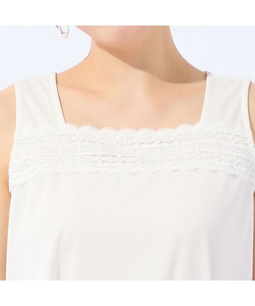 missel / ミゼール カットソー | 【洗える・日本製・L～4Lサイズ】レースつきタンクトップ | 詳細3