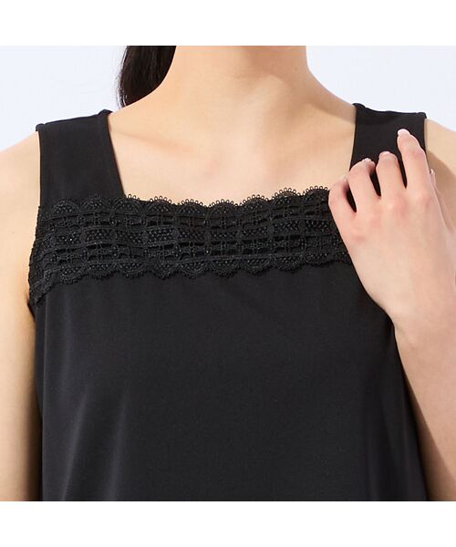 missel / ミゼール カットソー | 【洗える・日本製・L～4Lサイズ】レースつきタンクトップ | 詳細12