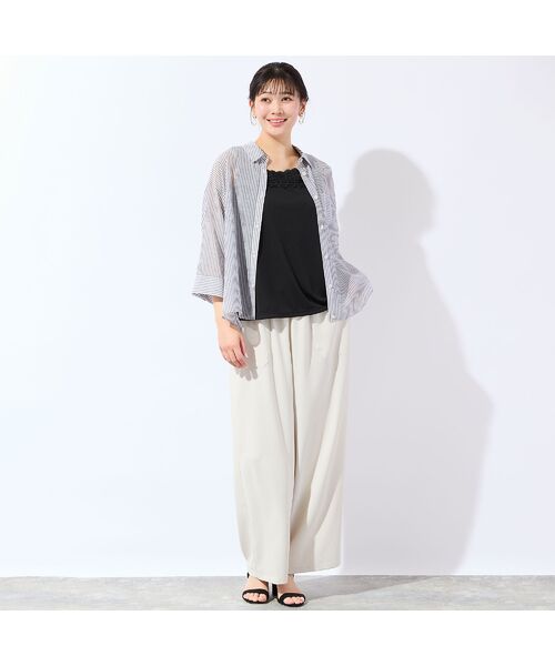 missel / ミゼール カットソー | 【洗える・日本製・L～4Lサイズ】レースつきタンクトップ | 詳細14