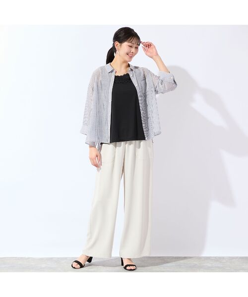 missel / ミゼール カットソー | 【洗える・日本製・L～4Lサイズ】レースつきタンクトップ | 詳細15