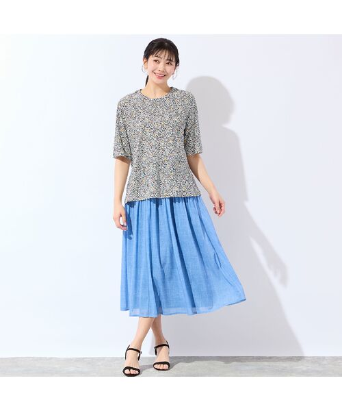 missel / ミゼール カットソー | 【洗える・日本製・L～4Lサイズ】小花コットンTシャツ | 詳細3