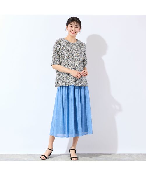 missel / ミゼール カットソー | 【洗える・日本製・L～4Lサイズ】小花コットンTシャツ | 詳細4