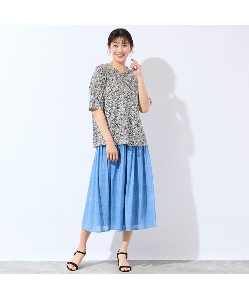 missel / ミゼール カットソー | 【洗える・日本製・L～4Lサイズ】小花コットンTシャツ | 詳細5