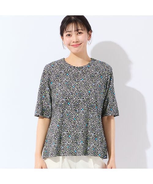 missel / ミゼール カットソー | 【洗える・日本製・L～4Lサイズ】小花コットンTシャツ | 詳細7