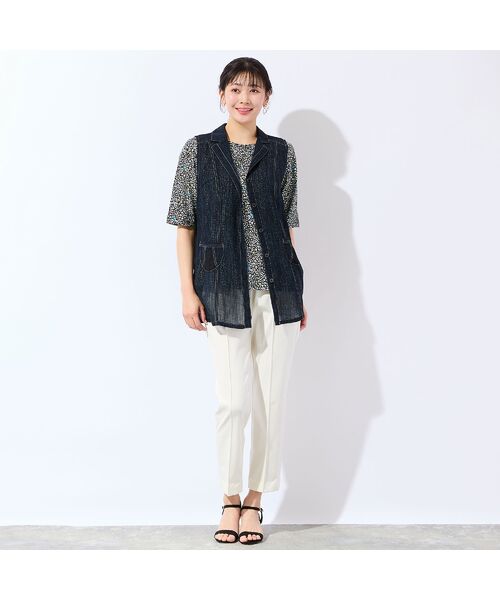 missel / ミゼール カットソー | 【洗える・日本製・L～4Lサイズ】小花コットンTシャツ | 詳細12