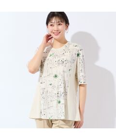 missel / ミゼール カットソー | 【洗える・日本製・L～4Lサイズ】モチーフ柄コットンチュニック