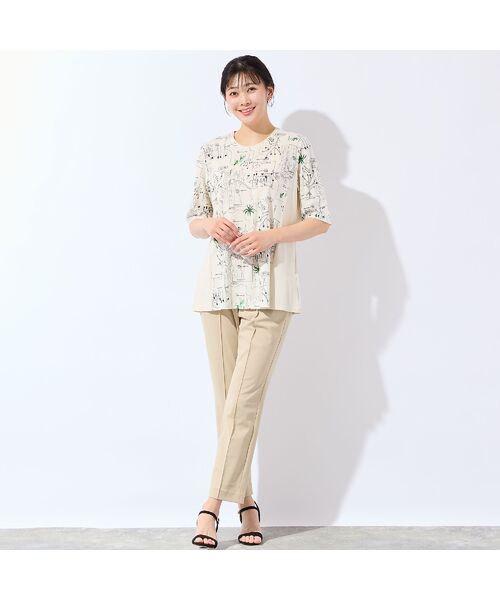 missel / ミゼール カットソー | 【洗える・日本製・L～4Lサイズ】モチーフ柄コットンチュニック | 詳細7
