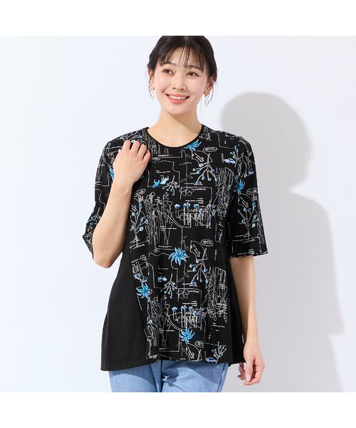 missel / ミゼール カットソー | 【洗える・日本製・L～4Lサイズ】モチーフ柄コットンチュニック | 詳細10