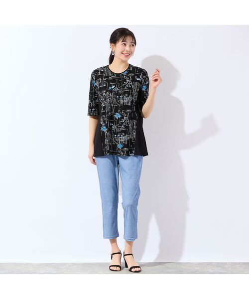 missel / ミゼール カットソー | 【洗える・日本製・L～4Lサイズ】モチーフ柄コットンチュニック | 詳細13