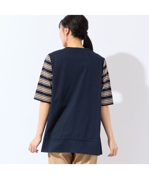 missel / ミゼール カットソー | 【洗える・L～4Lサイズ】コットンボーダーチュニック | 詳細1