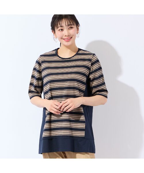 missel / ミゼール カットソー | 【洗える・L～4Lサイズ】コットンボーダーチュニック | 詳細2