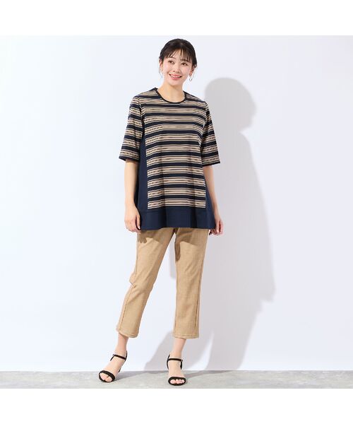 missel / ミゼール カットソー | 【洗える・L～4Lサイズ】コットンボーダーチュニック | 詳細6