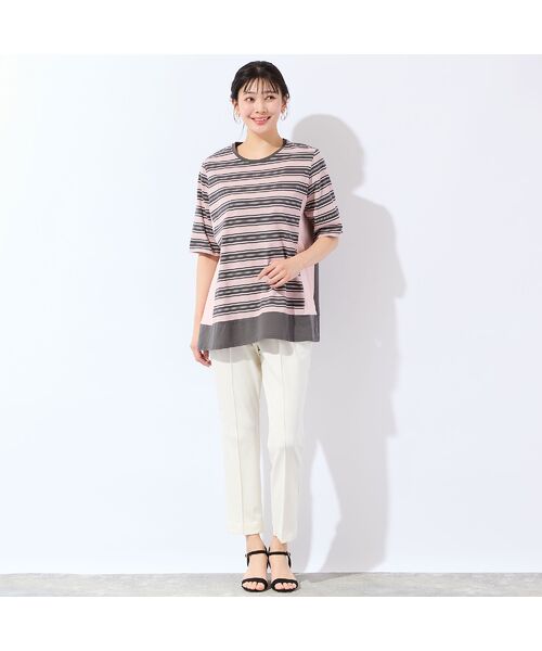 missel / ミゼール カットソー | 【洗える・L～4Lサイズ】コットンボーダーチュニック | 詳細10