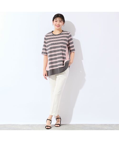 missel / ミゼール カットソー | 【洗える・L～4Lサイズ】コットンボーダーチュニック | 詳細11
