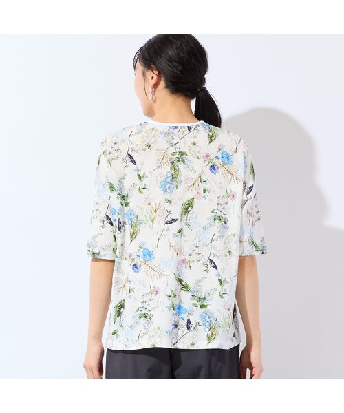 missel / ミゼール カットソー | 【洗える・日本製・綿100%・L~4Lサイズ】アートフラワーTシャツ | 詳細1