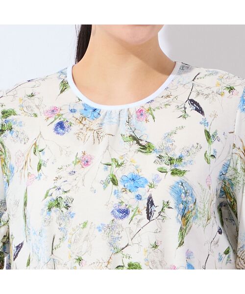 missel / ミゼール カットソー | 【洗える・日本製・綿100%・L~4Lサイズ】アートフラワーTシャツ | 詳細4