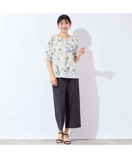 missel / ミゼール カットソー | 【洗える・日本製・綿100%・L~4Lサイズ】アートフラワーTシャツ | 詳細8