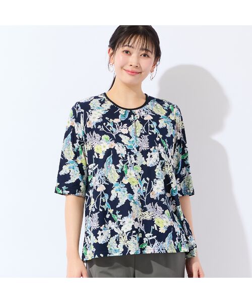 missel / ミゼール カットソー | 【洗える・日本製・綿100%・L~4Lサイズ】アートフラワーTシャツ | 詳細9