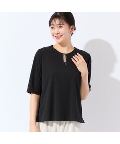 missel / ミゼール カットソー | 【洗える・日本製・L～4Lサイズ】襟刺繍カットソー