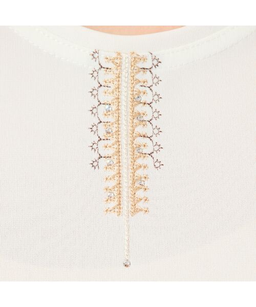 missel / ミゼール カットソー | 【洗える・日本製・L～4Lサイズ】襟刺繍カットソー | 詳細3