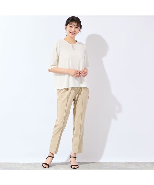 missel / ミゼール カットソー | 【洗える・日本製・L～4Lサイズ】襟刺繍カットソー | 詳細4